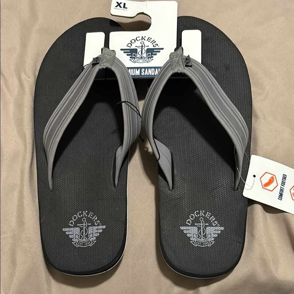 Men's Gray Dockers Premium Flip Flop Sandals